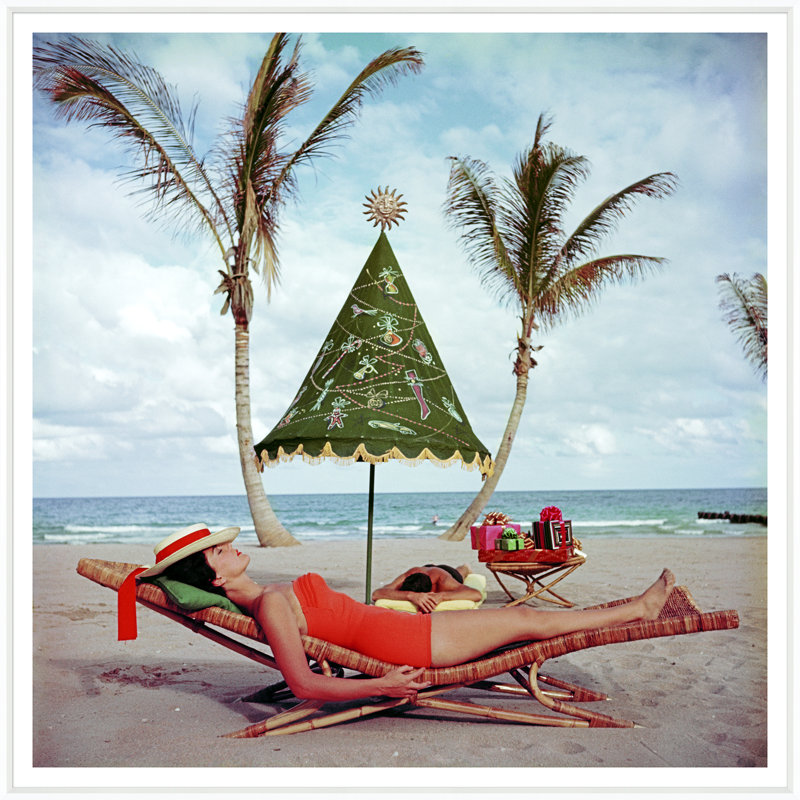 Palm Beach IdyII Print by Slim Aarons, 49.75"H x 49.75"W x 2.125"D, White
