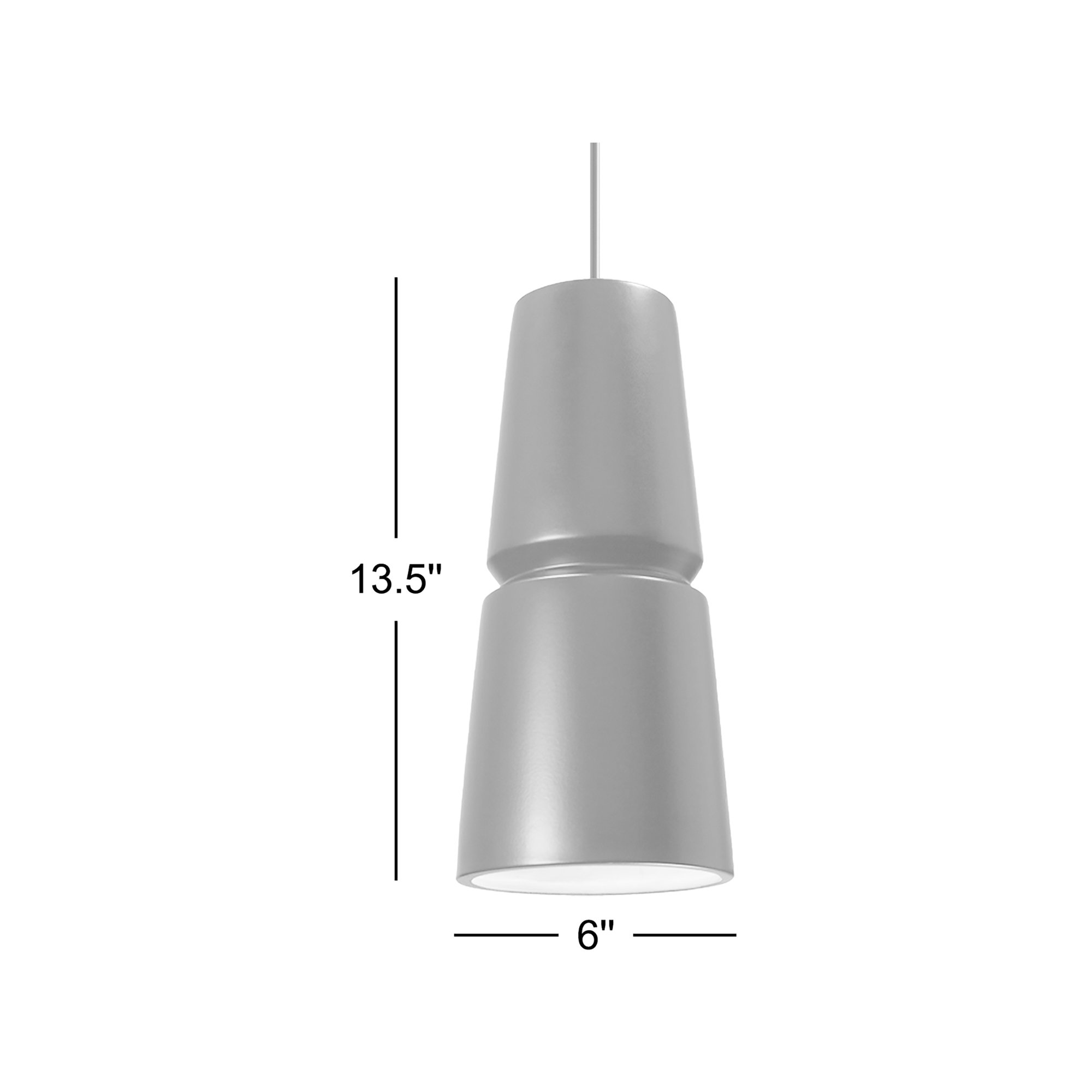 Logan 1 - Light Single Cone Pendant, Carbon Matte Black, Matte Black, 18" H x 8" W x 8" D