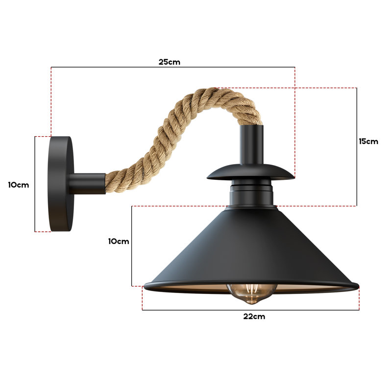 Mairead Wall Sconce, Yes, Black Inner White