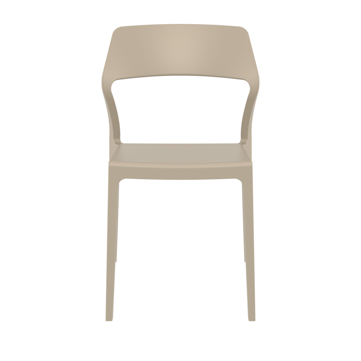 Farrah Stacking Patio Dining Side Chair, Taupe