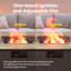 31.5" Square Propane Gas Fire Pit Table 40,000 Btu Includes Windshield, Lid,Waterproof Cover And Tank Storage Table