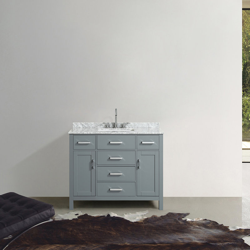 Ensemble de meuble-lavabo simple 43 po Bristol, Gris