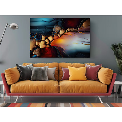 Abstrait coloré jaune foncé sur toile