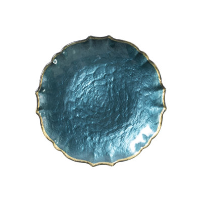 Assiette à salade baroque en verre