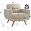 Chaise d'appoint moderne avec siège moelleux, fauteuil rembourré - siège de salon contemporain, naturel