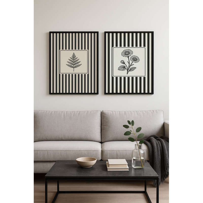 Élégantes peintures décoratives en panneau de fibres à densité moyenne (2 pièces), 11,8 po x 15,7 po | 100% panneau de fibres à densité moyenne de 3 mm d'épaisseur, structure en bois massif (0,98 pouce d'épaisseur) | Parfait pour le décor du salon et de la chambre à coucher, design élégant et moderne