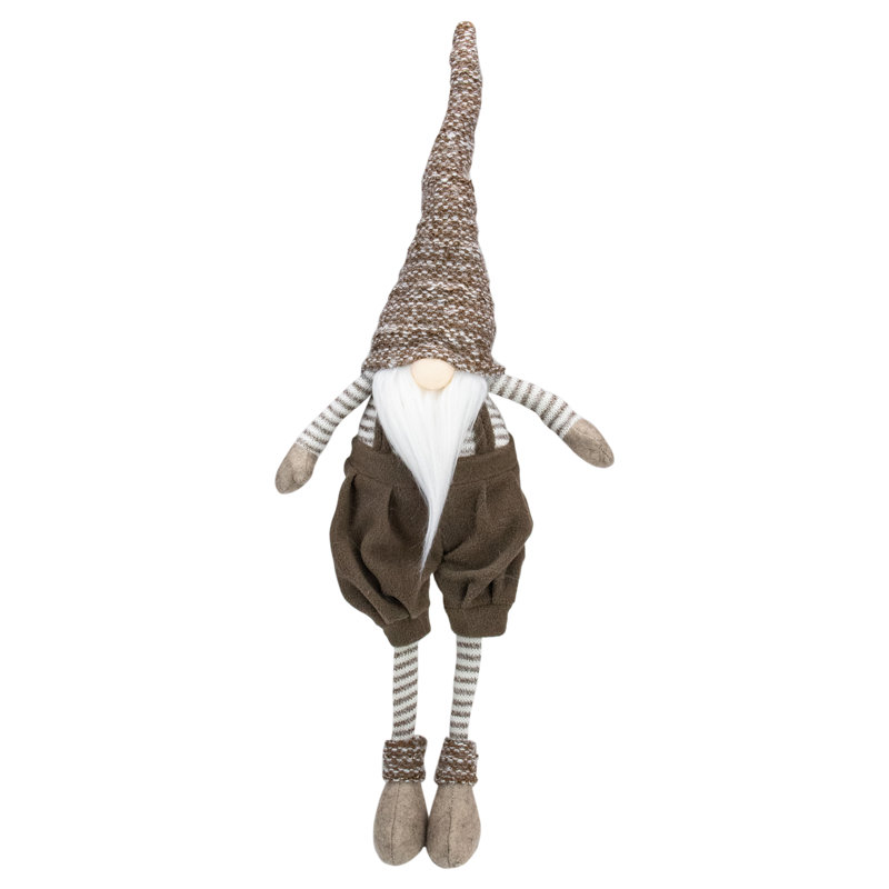 Décoration de Noël gnome de table brune et blanche, H 23,5 po x l 6,25 po x P 4,75 po