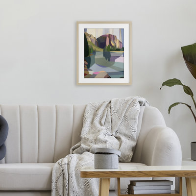 El Capitan & Merced River Framed Print Under Glass, design by Melba Browne