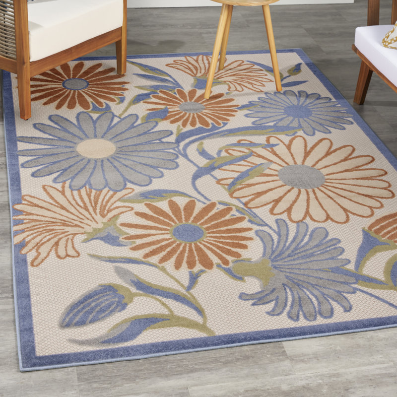 Tapis intérieur / extérieur beige Isalia, Rectangle 3 pi 6 po x 5 pi 6 po
