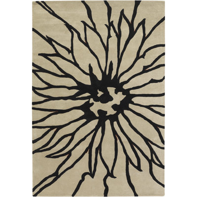 Tapis beige en laine touffeté à la main Colbye