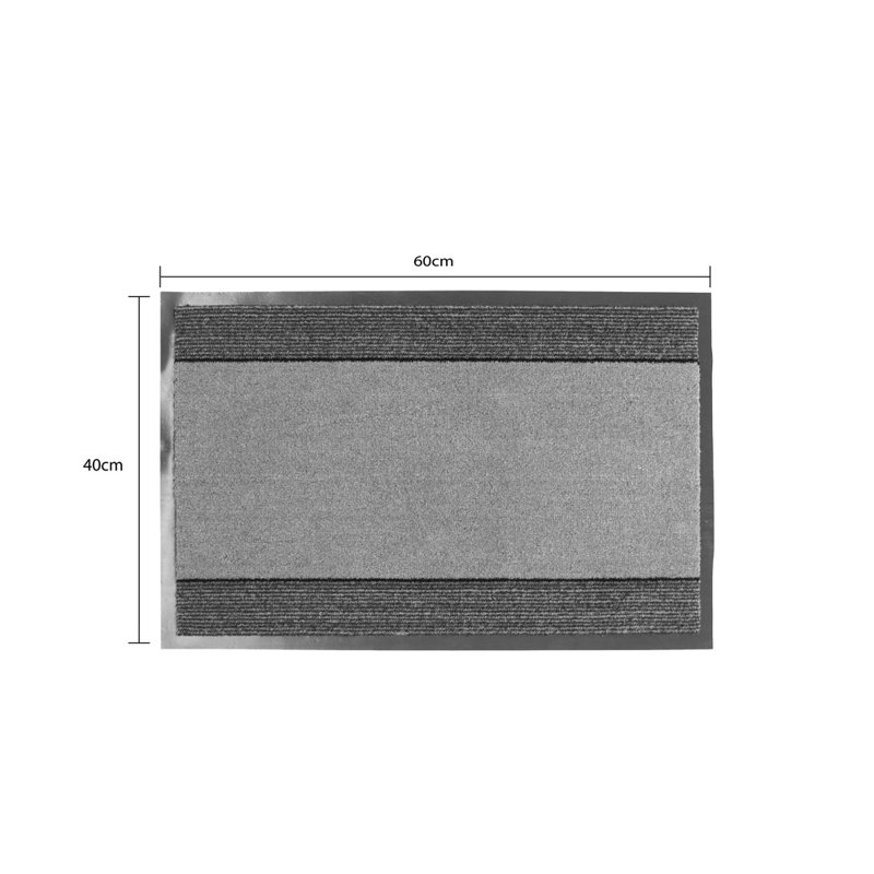 Miracle Non-Slip Striped Indoor Doormat, Grey, 0.65cm H x 40cm W x 60cm L