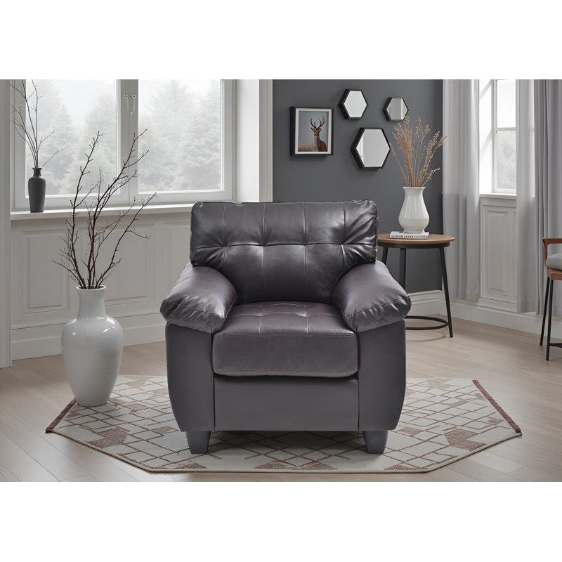 Chaise en similicuir Rimouski, Similicuir cappuccino