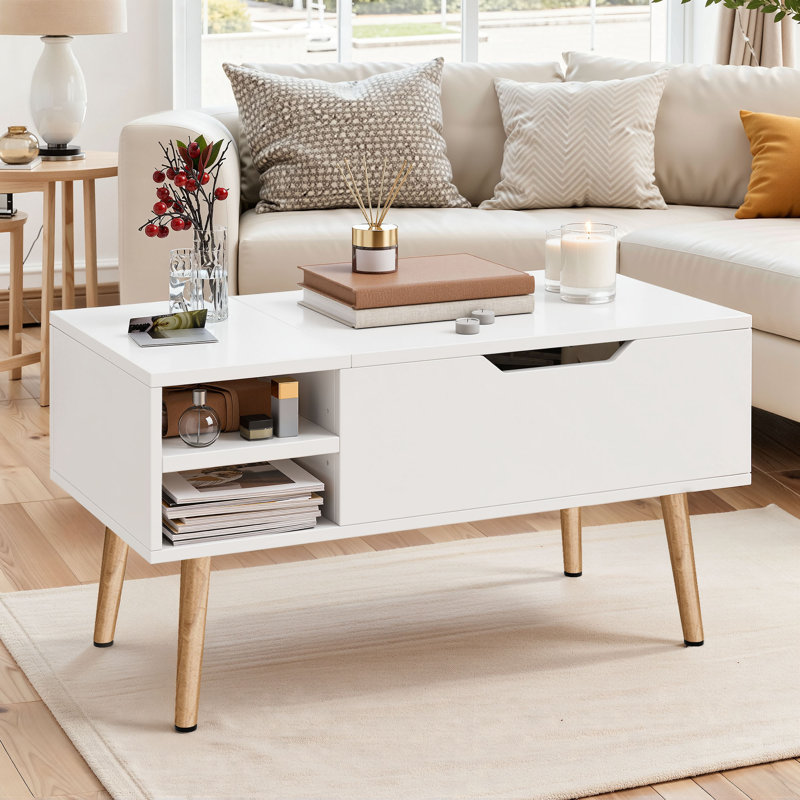 Lift Top Four Leg Coffee Table with Storage