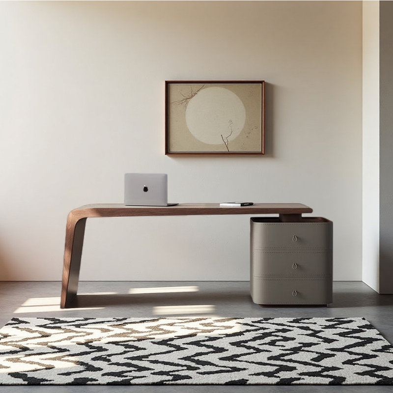 Modern minimalist style desk, 29.53" H x 62.99" W x 27.56" D