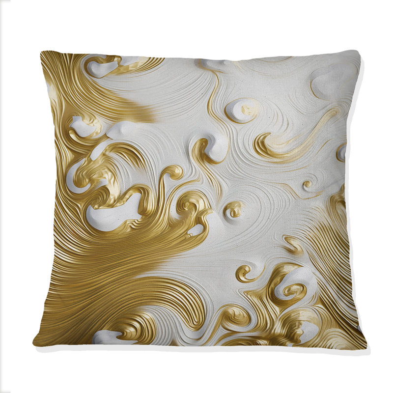 Coussin Smooth Gold Elegant Minimal Retro Glam Wave - Abstract Shapes