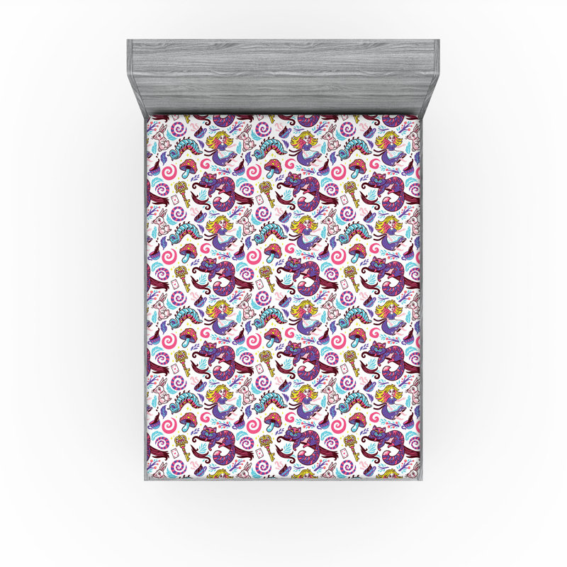 Ensemble de 2 draps-housse Ambesonne Fantasy Multicolore, Drap-housse de taille très grand