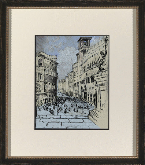 Étude de la ville II - Peinture encadrée sur papier