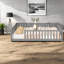 Lits doubles sécuritaires, structure de plancher en bois d'hévéa, chambre à coucher pour enfants moderne