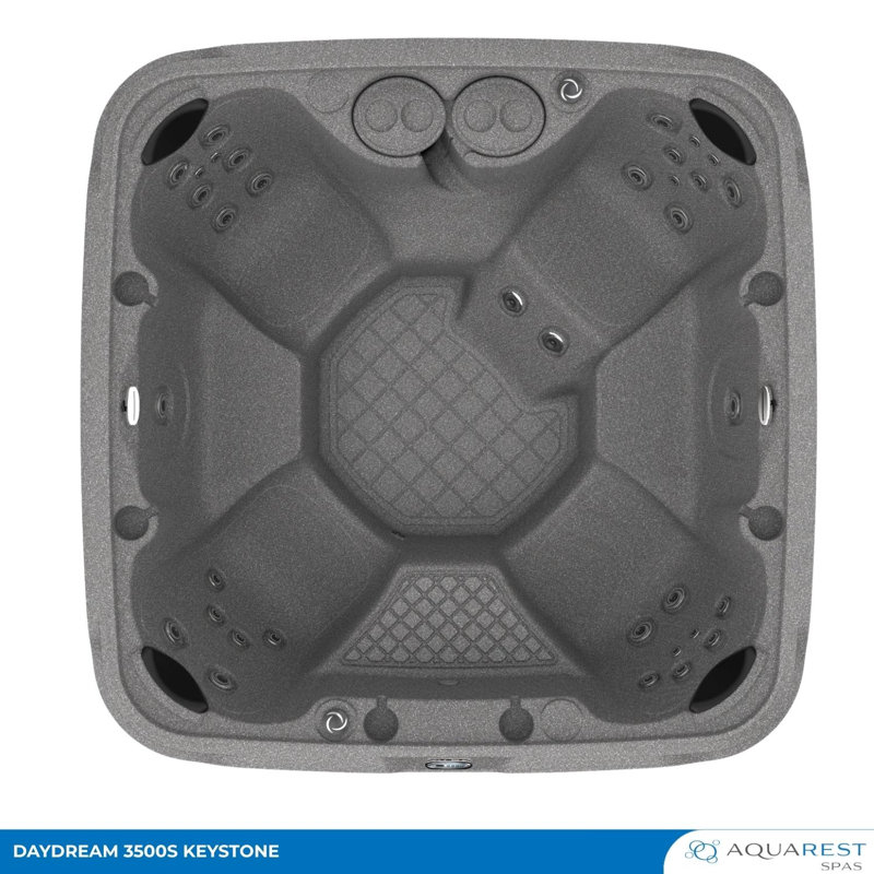 AquaRest DayDream 3500 Ensemble 7-Person 35-Jet Plug & Play Hot Tub with Ozonator, Gray