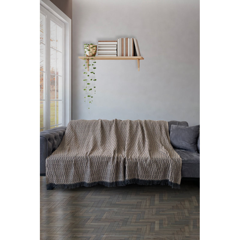 Plain Weave / Muslin Throw Blanket, Beige
