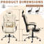 Fauteuil de bureau de massage à 6 points avec repose-pieds Inbox Zero Massage, fauteuil de bureau de direction chauffant avec dossier inclinable, fauteuil de jeu ergonomique avec accoudoirs rembourrés,-829693970