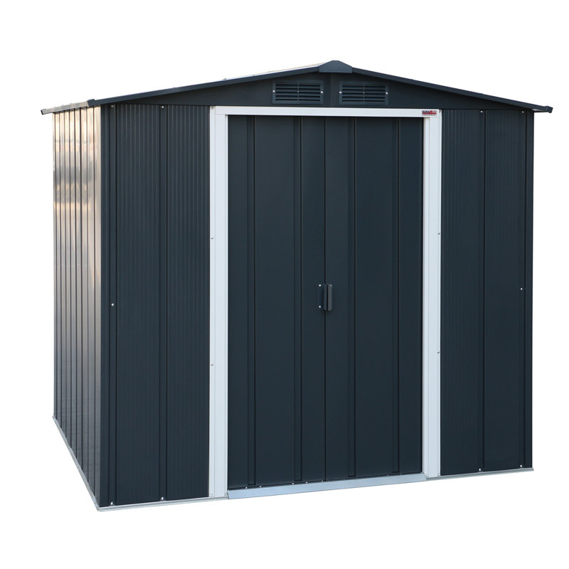 Salford Metal Garden Shed, 8ft. x 8ft., Anthracite Grey
