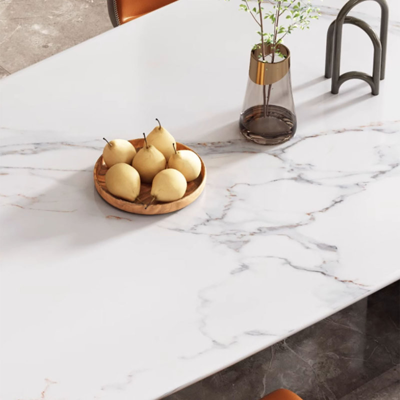 Table de salle à manger rectangulaire Luxury, H 29,5 po x L 63 po x l 31,5 po, Gris, Gris