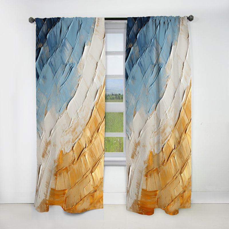 Cena - Rainbow Curtain - Blackout No Pattern Curtain - 1 Panels, 52" W x 63" L