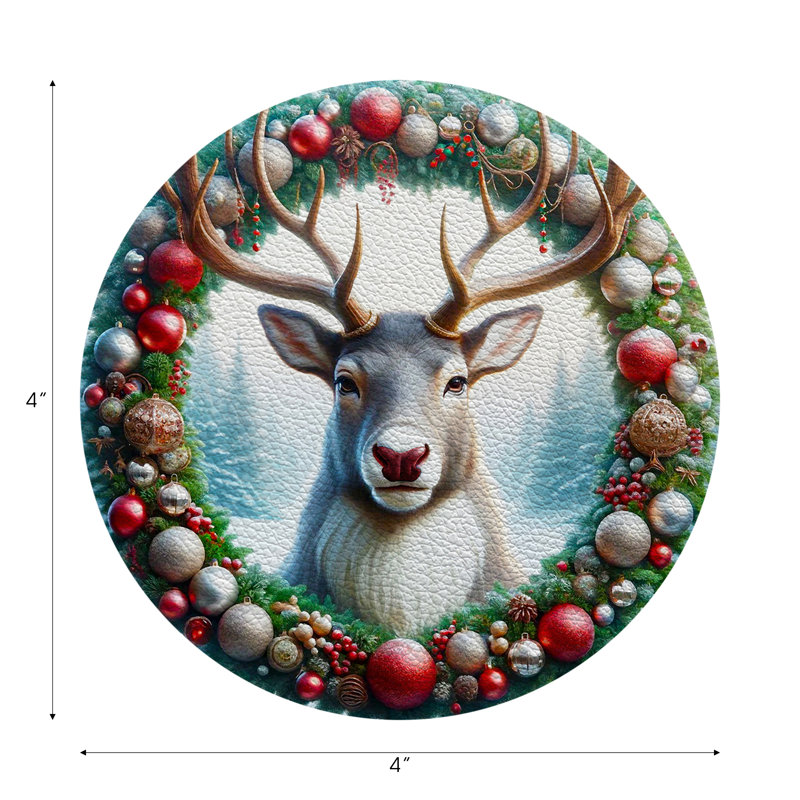 Sous-verres ronds en cuir Claus