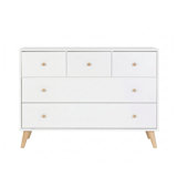 Austin 5-drawer Dresser, White/natural