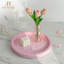 Plateau rond rose: plateau de parfum perlé décor pour la commode