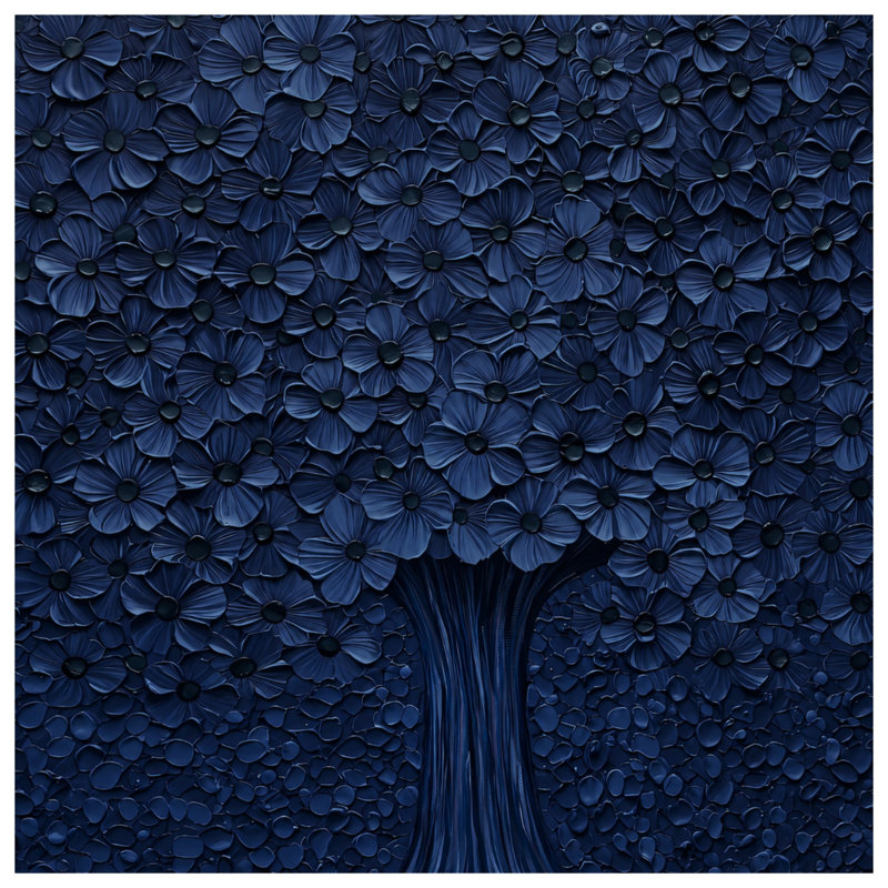 Blue Floral Tree Blankets, 60in W x 80in H