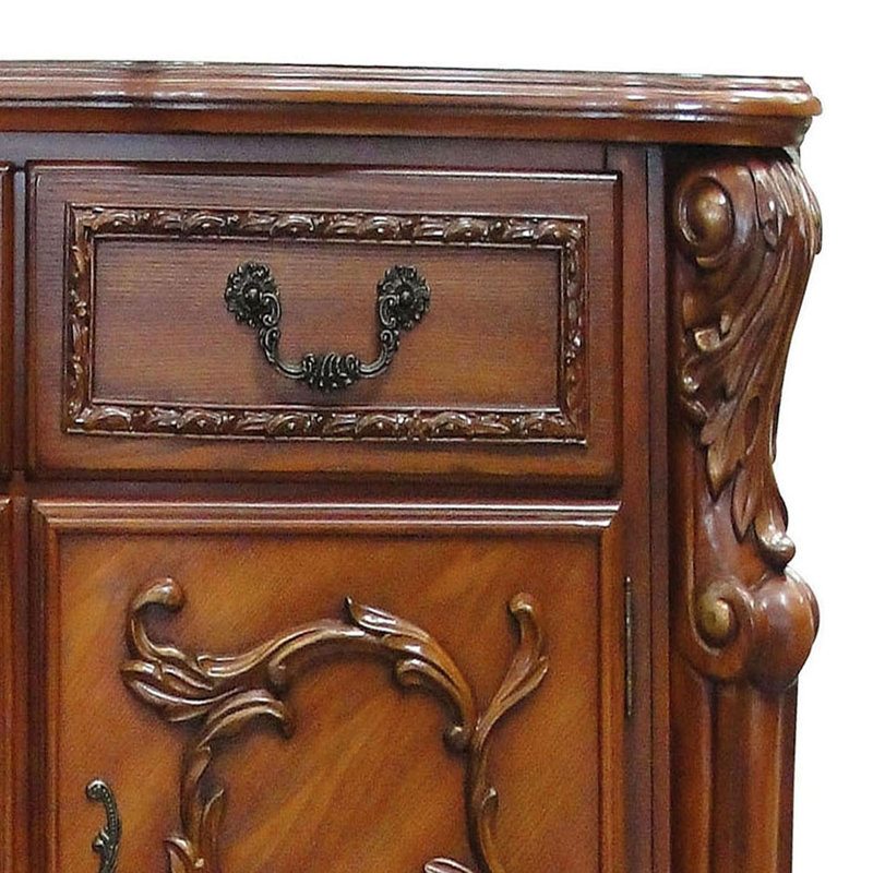 Spurlin 43.5'' W 5 - Drawer Dresser, Cherry Oak