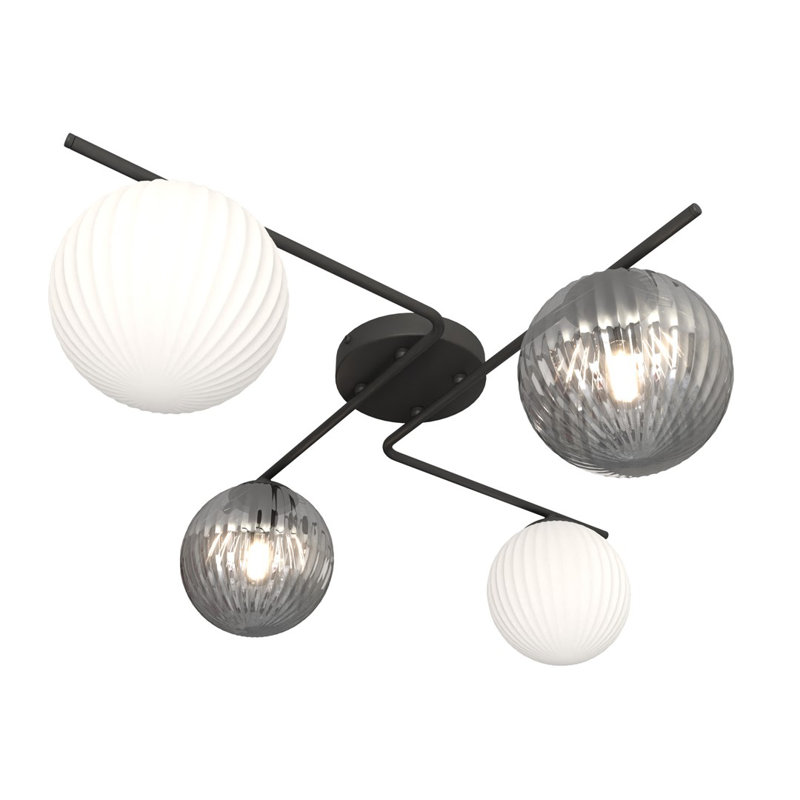 Danetta Flush Mount, Matte Black/Mix