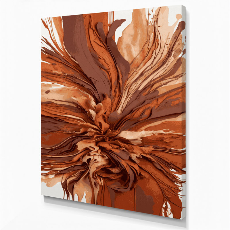 Aquarelle abstraite 34, art mural sur toile brune, 11" H x 14" W