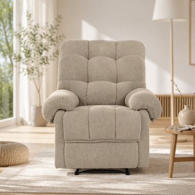 Fauteuil inclinable Camel, fauteuil rembourré, fauteuil inclinable manuel, siège de salon, fauteuil de lecture, repose-pieds rembourré, siège de cinéma maison, fauteuil de détente ergonomique, fauteuil inclinable en tissu doux, mobilier.