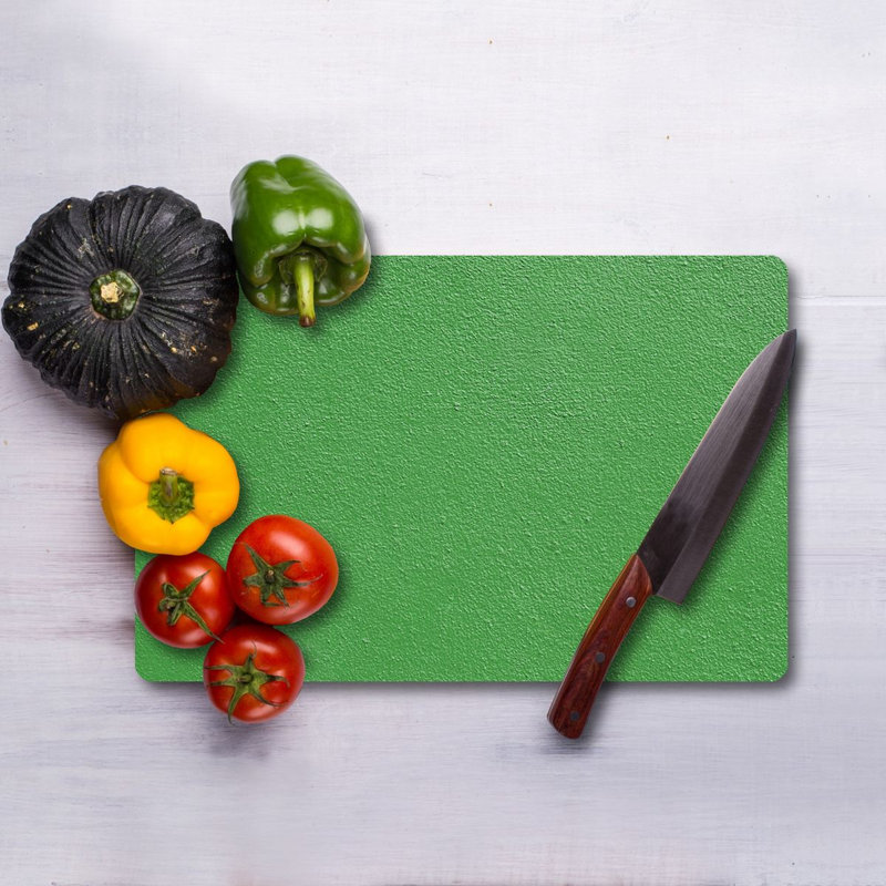 Planche à découper en verre trempé Flourish, 7,9 po x 11,8 po | 100% antibactérien, surface facile à nettoyer, pieds en silicone antidérapants | Parfait pour la préparation et le service des aliments, durable et élégant pour la cuisine, ne va pas au lave-vaisselle