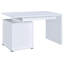 Bureau d'ordinateur contemporain 1 pièce 47 po à 2 tiroirs réversible-1160921608