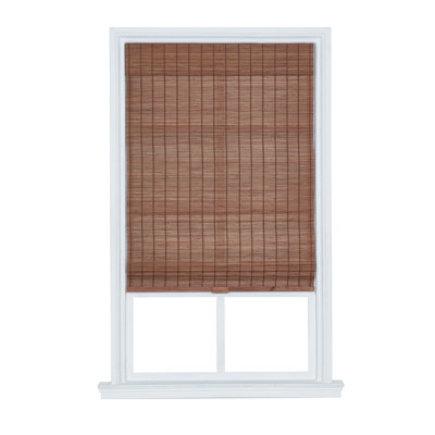 Bria Cordless Bamboo Semi-Sheer Pecan Roman Shade -  Home Basics, B6S022C-2364