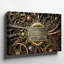 Toile, création d'une scène d'inspiration Steampunk visuellement saisissante avec art mural doré complexe Gears and Cogs Interwoven In A Complex, impression sur toile-377643754