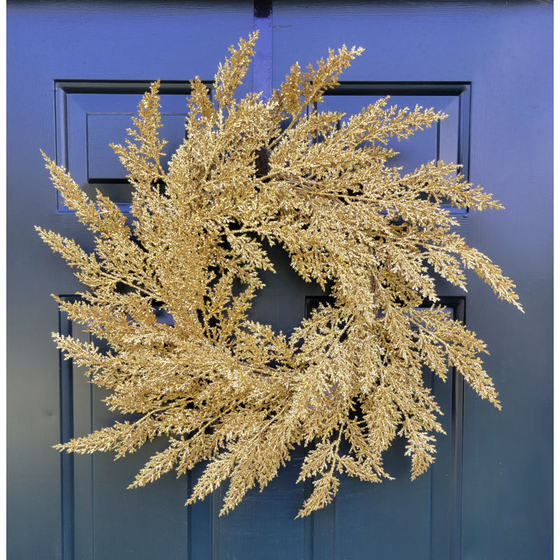 Couronne de fougère artificielle 22 po, Doré