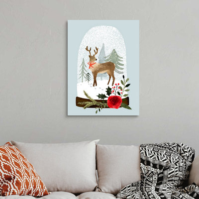 Snow Globe Village III - peinture sur toile tendue