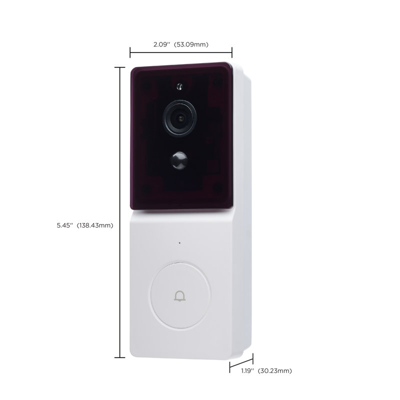 Starfish SMART Doorbell Security Camera, White/Black
