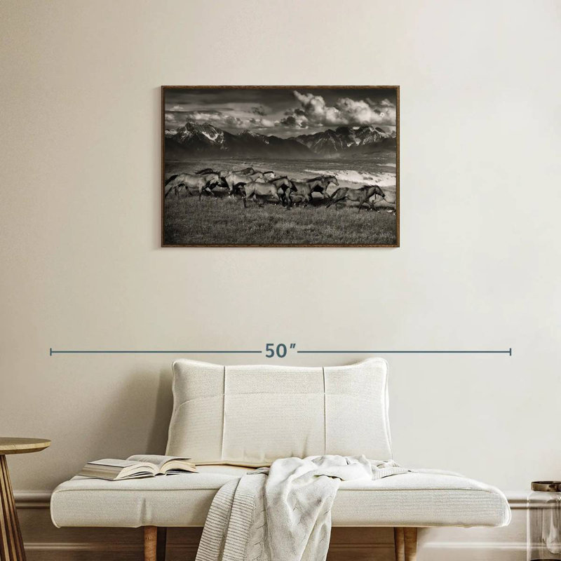 Mountain Range Mavericks, Floating Frame Walnut, 31" X 21"