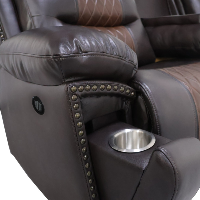 Riek Faux Leather Recliner, Power - Push Button
