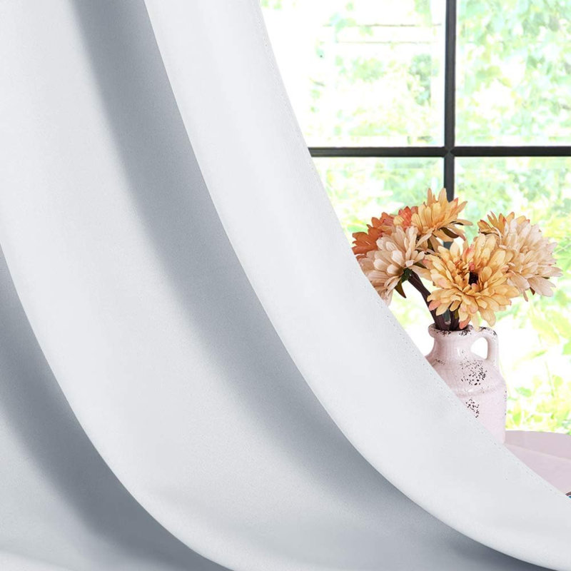 Paire de rideaux occultant en polyester, L 42 po x L 54 po, Blanc grisâtre