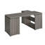Bureau en L avec tiroirs et tablettes, gris vieilli