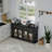  63" Wide 2 Drawer Sideboard Buffet, Farmhouse 4 Doors Credenza Storage Cabinets With Adjustable Shelves,black-777009849