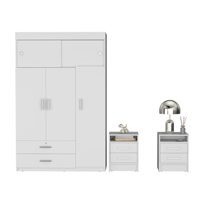 Ensemble de chambre à coucher, commode et armoire 2 pièces Yelm