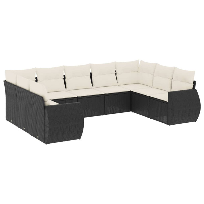 Vidaxl Garden Sofa Set Black, Cream White